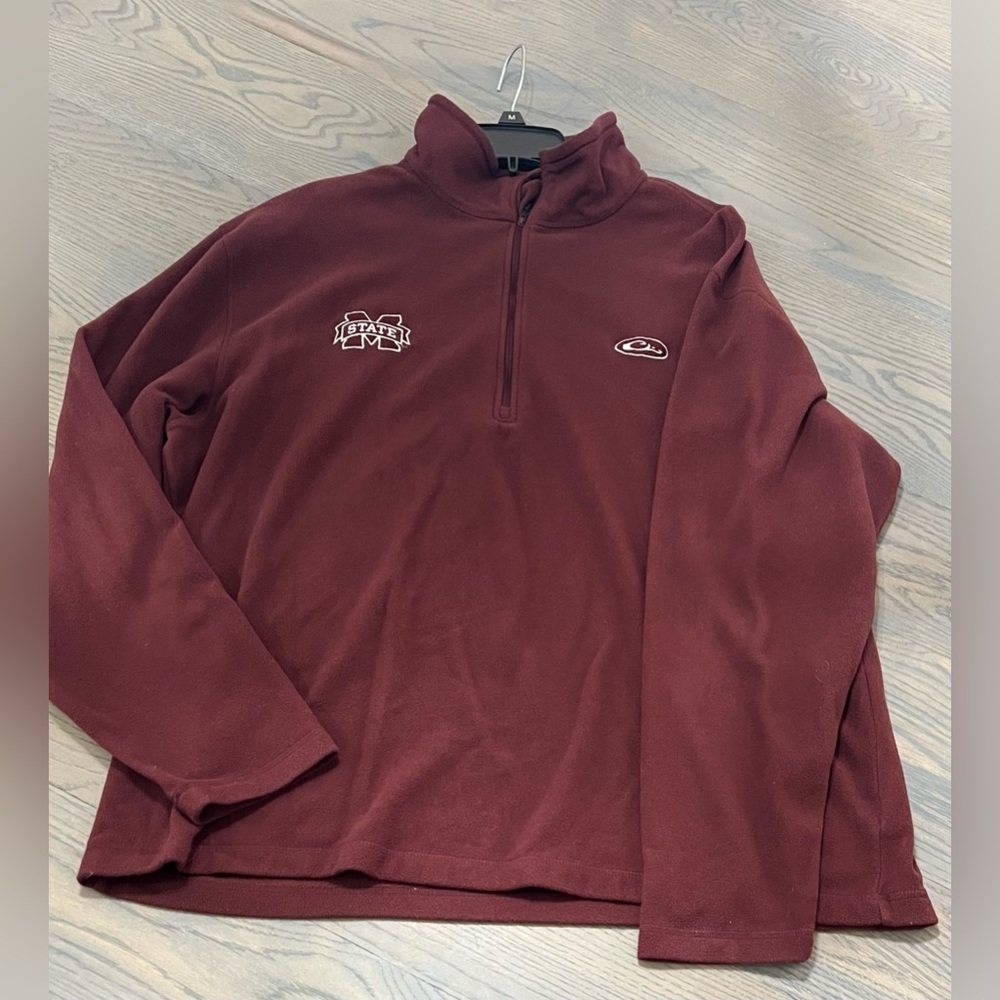 Drake Fleece 1/4 zip pullover, Mississippi State, XXL